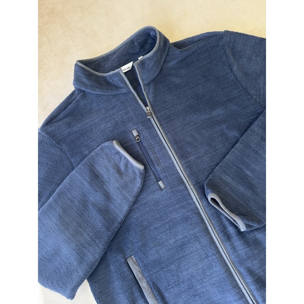 Peter Millar Men's Navy Blue Micro Shearling Fleece Jacket Size XL